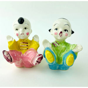 Vintage Mid-Century Asian Girl and Boy Salt and Pepper Shakers Rare